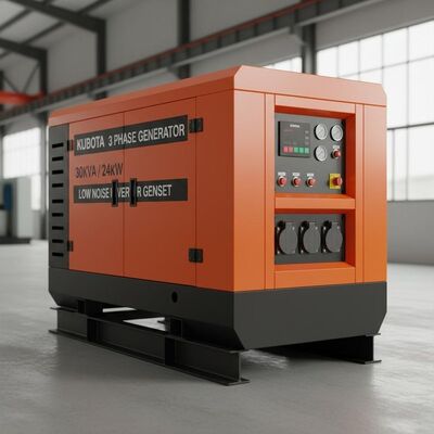 Generatore Inverter di Alta Qualità KUBOTA 3 Fasi 30kva 24kw Gruppo Elettrogeno Silenziato Diesel con Cabina Silenziata e Basso Rumore